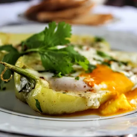 Eggs in Pepper Boats