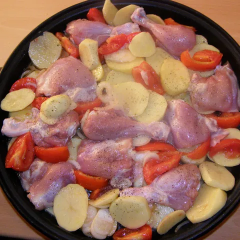 piletina alla peka iz pekača za pizzu
