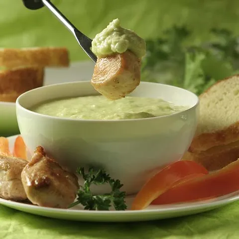 Fondue s avokadom