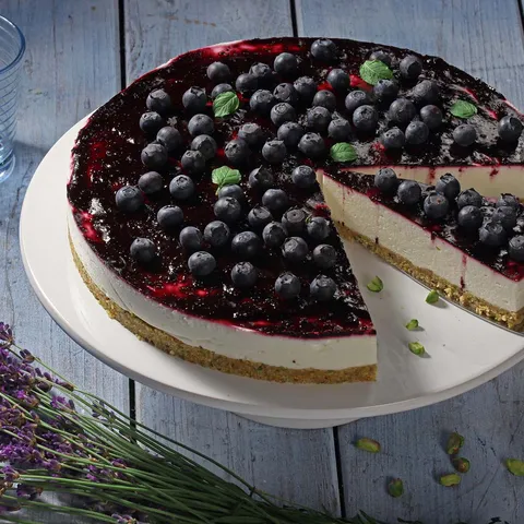 Lagani lepršavi cheesecake s borovnicama