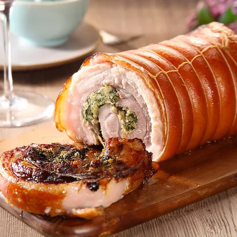 Porchetta sa špinatom i slanutkom