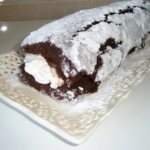 Squidgy Chocolate Log by Delia Smith