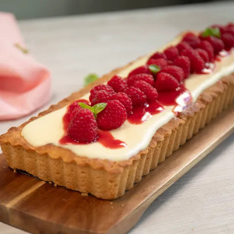 Brzi tart s panna cottom i malinama