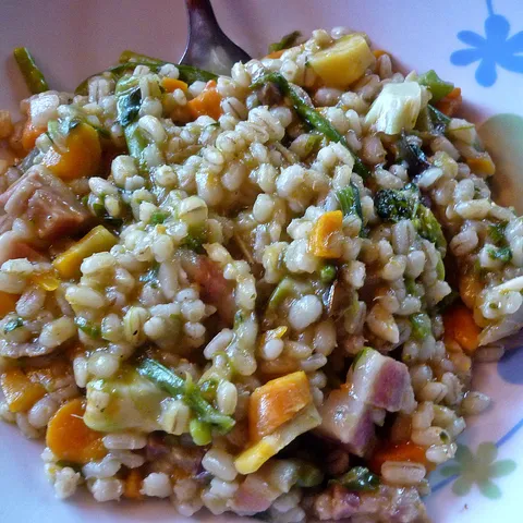 Topla salata s ječmom i povrćem