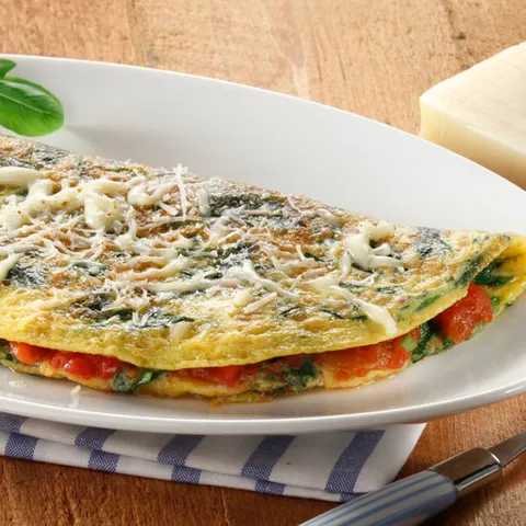 Omlet od špinata sa sirom i umakom od rajčica