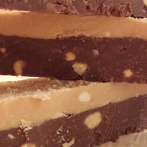 Layered Chocolate-Peanut Butter Fudge