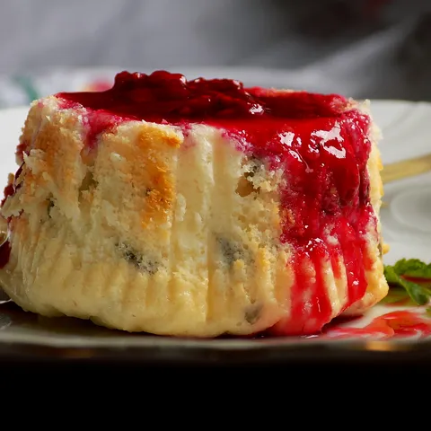 Puding s ricottom i matičnjakom u umaku od malina