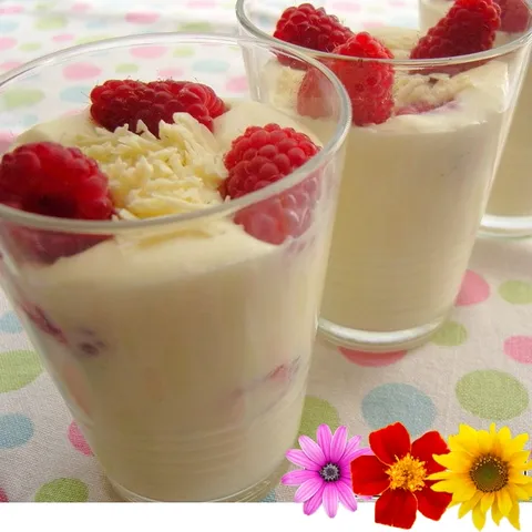 Puding od vanilije s malinama