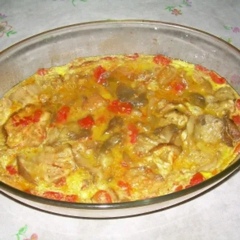 Mikrovalni plavi patlidjan s jajima