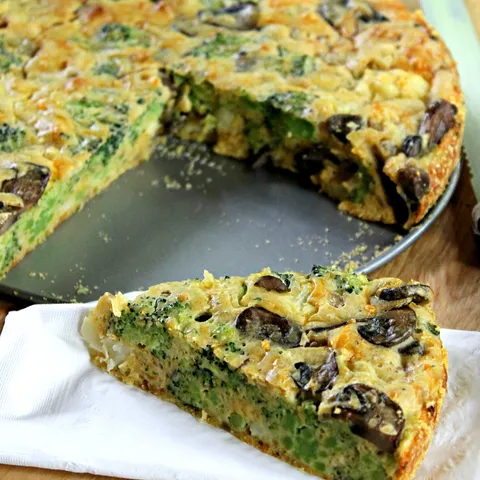 Cauliflower,broccoli and mushroom cake...