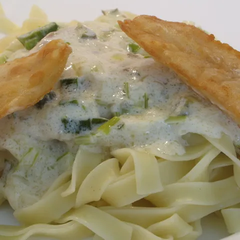 Tagliatelle sa oslićem u krem sosu