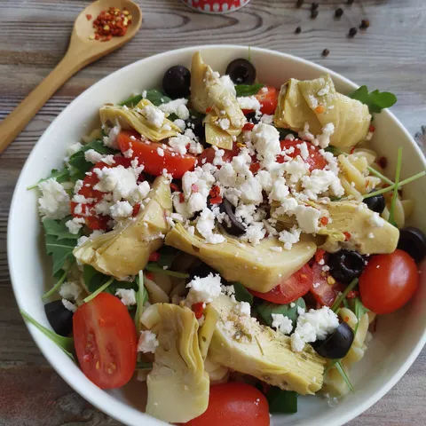 Artichoke and Feta Pasta Salad