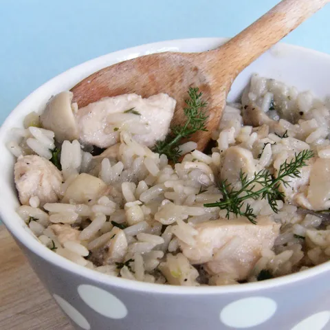 Rižot od gljiva i piletine sa ružmarinom