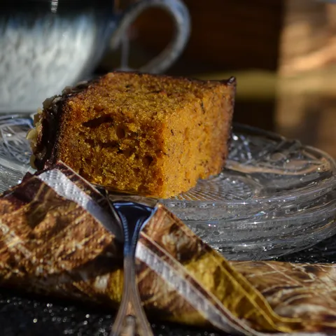 Breakfast banana bread with cardamom and cocoa nibs