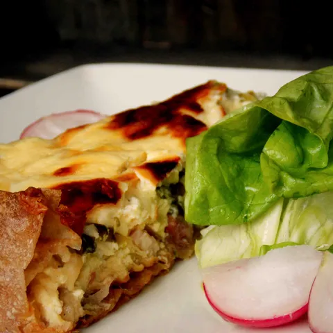 Fritata na podlozi od heljdinih kora