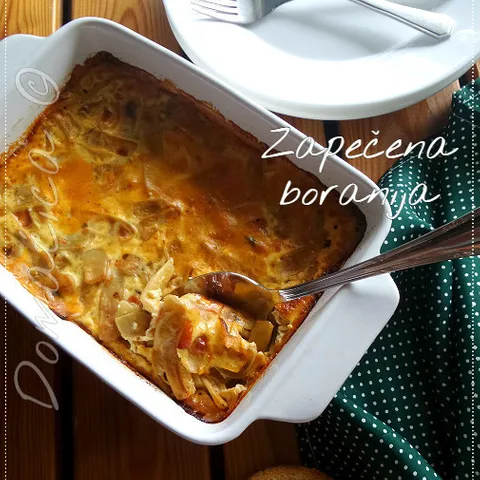 Zapečena boranija s kajmakom