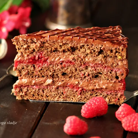 Čokoladno malinasta torta