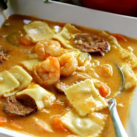 Shrimp Ravioli Bisque...