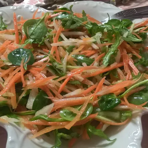 Šarena salata (rukola, bebi špinat, mrkva, koraba)
