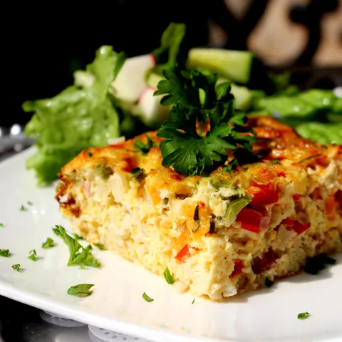 Pečen kaubojski omlet ( Baked Western Omlette )