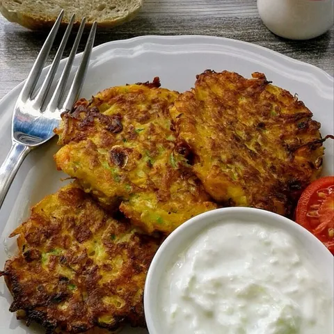 Šnicle od tikvica & krastavac salata
