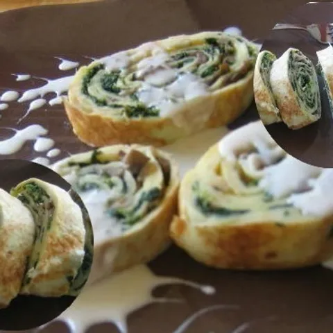 Rolada od palacinaka sa spinatom i sampinjonima