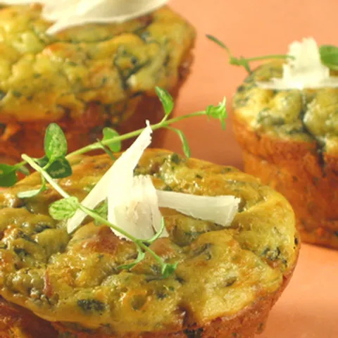 Muffiny z tvarohu a špenátu