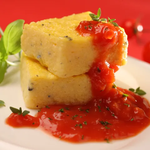 Rajčata a la Provence s aromatickou polentou