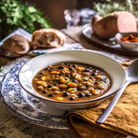 Beans with sweet potatoes