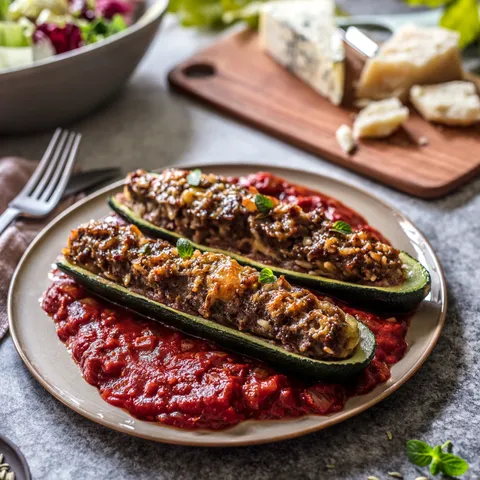 Baked stuffed zucchini