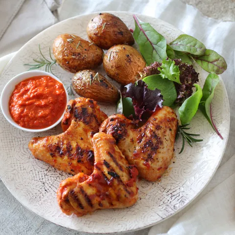 BBQ Chicken mit gebackenen Drillingen