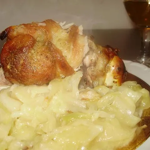 Zapecena puretina u kupusu i riži